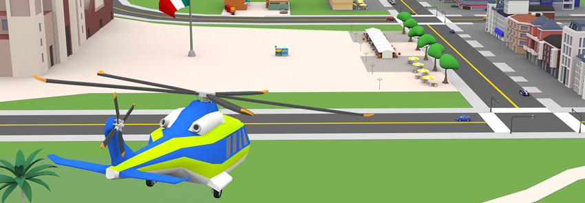 Screenshot from the FLS 102 course Unity 3D city.