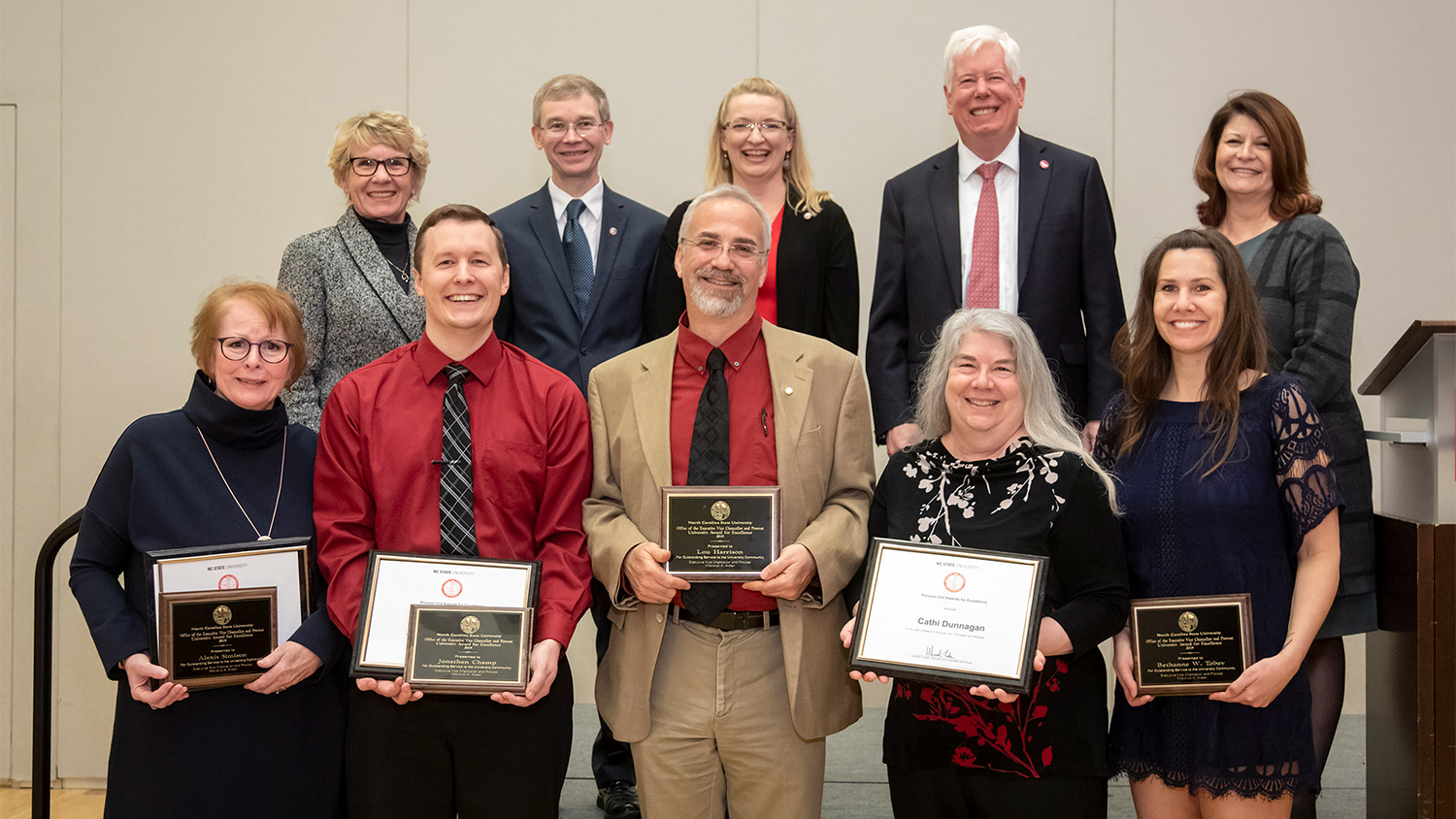 DELTA staff and leadership gather with the winners and their awards.