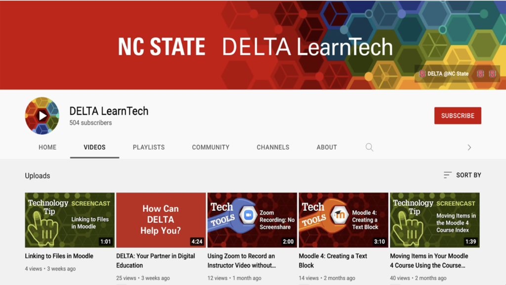 screenshot of LearnTech YouTube