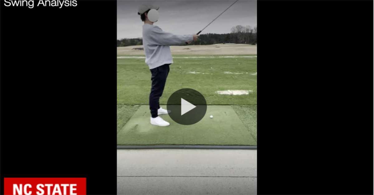 Screenshot of golf swing video.